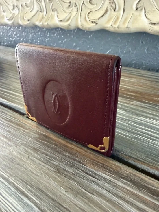 Cartier coin case square purse / wallet Must de Bordeaux 73184184 - Picture 8 of 16